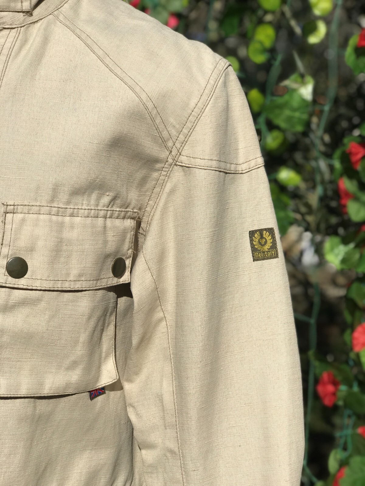 Linen Rare Belstaff Professional Motorcycle Biker Light Jacket Coat Size 46 S M image 10