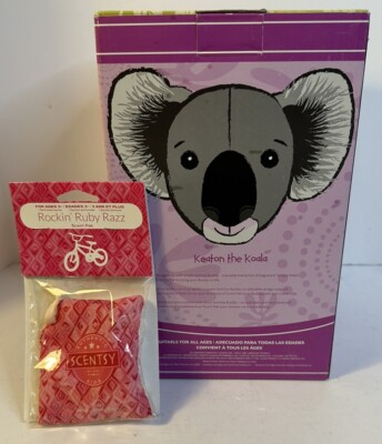 Scentsy Keaton The Koala Buddy Cuddle New W/Rockin Ruby Razz Pack Box Damage