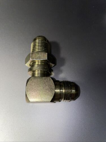1/2" JIC MALE X 1/2" JIC BULKHEAD 90 DEGREE ELBOW, 37 DEGREE JIC 2701-8-8-LN - Picture 2 of 5