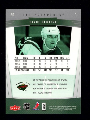 2006-07 Fleer Hot Prospects Base Hockey Cards You Pick #1 - 100 - Picture 97 of 189