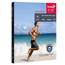 Koala Ultra Premium Photo Paper 8 x 10 In Satin Photo Printer Paper for Inkje...