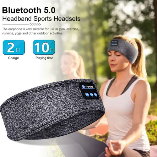 Waterproof Bluetooth 5.0 Earbuds Sleep Wireless Headphones Headband Headsets US - Picture 2 of 12
