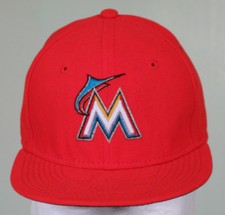 Miami Marlins Hat Orange New Era Fitted On Field Cap MLB YOUTH SIZE 6 3/8 