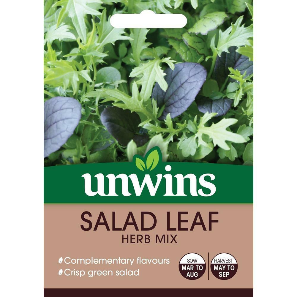 Unwins Grow Your Own Complementary Flavoured Salad Leaf Herb Seven Mix Seeds