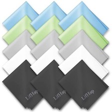 15Pk Microfiber Cleaning Cloth for Eyeglasses Phone Computer Screen Camera Lens