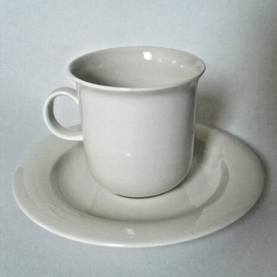 Arabia Finland Arctica White Porcelain Coffee Tea Cups & Saucers