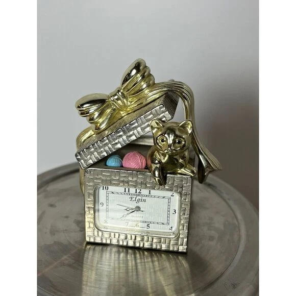 Elgin Clock Kitten Present Yarn Gift Box Paperweight - Image 2 of 4