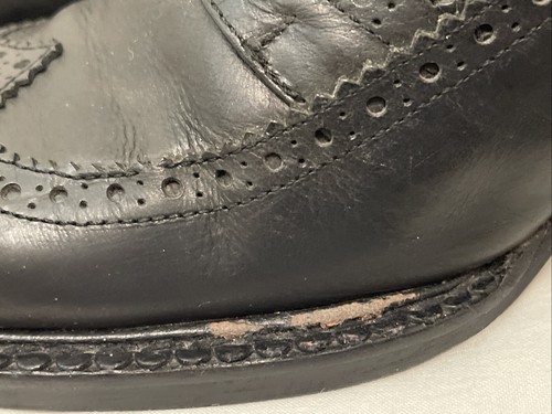 RARE 90S VINTAGE EL DANTES Oxford Chunky 3.25" Heel Black Lace up Spain sz 6 - Bild 4 von 11