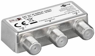 goobay DiSEqC 2/1 Umschalter 2.0 Switch LNB SAT Schalter Full HD deisik digital