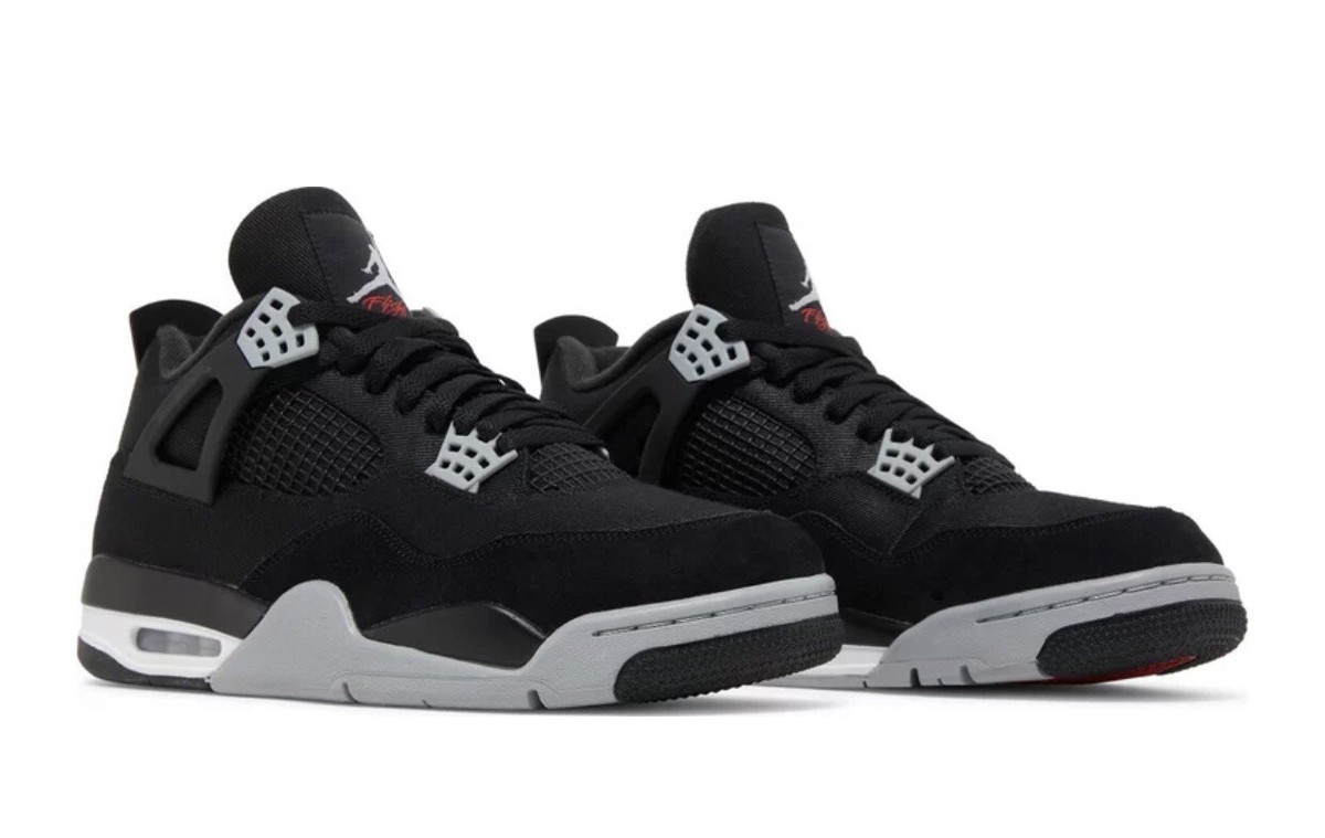 NIB! Authentic Air Jordan 4 Retro SE Black Canvas, DH7138-006