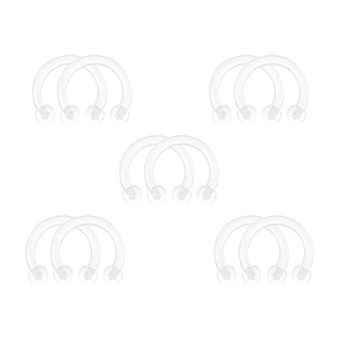 10-30X Varies Acrylic Horseshoe Nose Ring Bioflex Retainer Ear Lip Stud Piercing - Picture 11 of 19