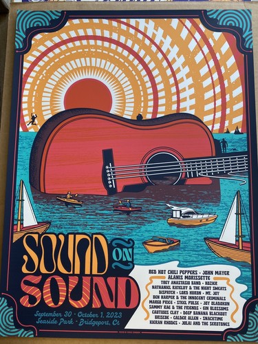 SOUND ON SOUND 2023 POSTER S/N #/30 RED HOT CHILI PEPPERS JOHN MAYER HOZIER - Picture 3 of 9