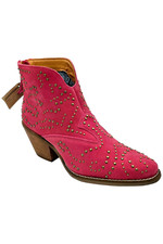 Dingo Women's Denim N Diamonds Suede Zipper Boot Pink
