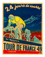 Vintage Cycling Poster Wall Art - Tour de France 1949 Premium Quality
