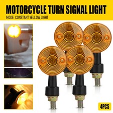 Set Amber Motorcycle Turn Signal Indicator Light Blinker For Yamaha Suzuki Black