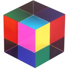 CMY Mixing Color Cube, 50mm 2.0 inch Colorful Acrylic CMYcube Prism for Hom...