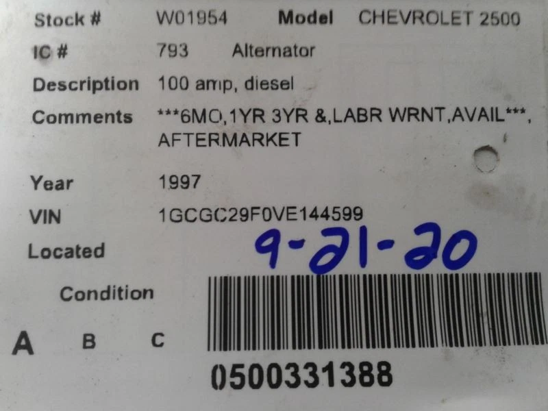 Alternador 100 Amp compatível com 96-00 Chevrolet 2500 Pickup 1187992 - Imagem 4 de 4