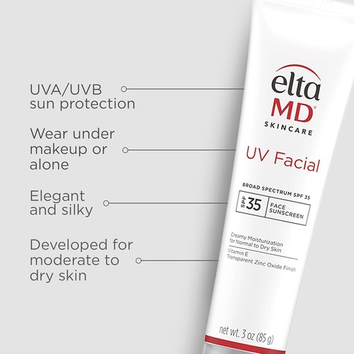 Elta MD UV Facial Broad Spectrum SPF 30+85g 3oz Tube EXP 10/27 NEW FAST SHIP - Picture 3 of 7