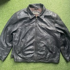 Columbia Lined Brown Leather Bomber Jacket Mens XL