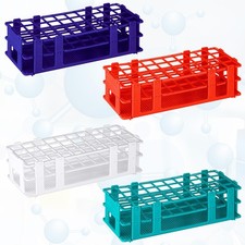 4 Pcs Plastic Test Tube Rack Lab Holder Rack for 16mm/20mm Tube Detachable(40...