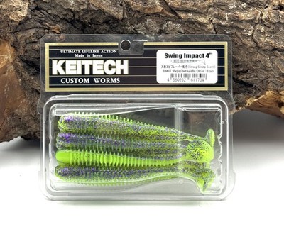 Keitech Barsch-Alarm 4'' Swing Impact Purple Chatreuse Dietel Barschalarm Edition