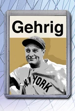 Lou Gehrig Artist Signed Baseball Art Card 3/10