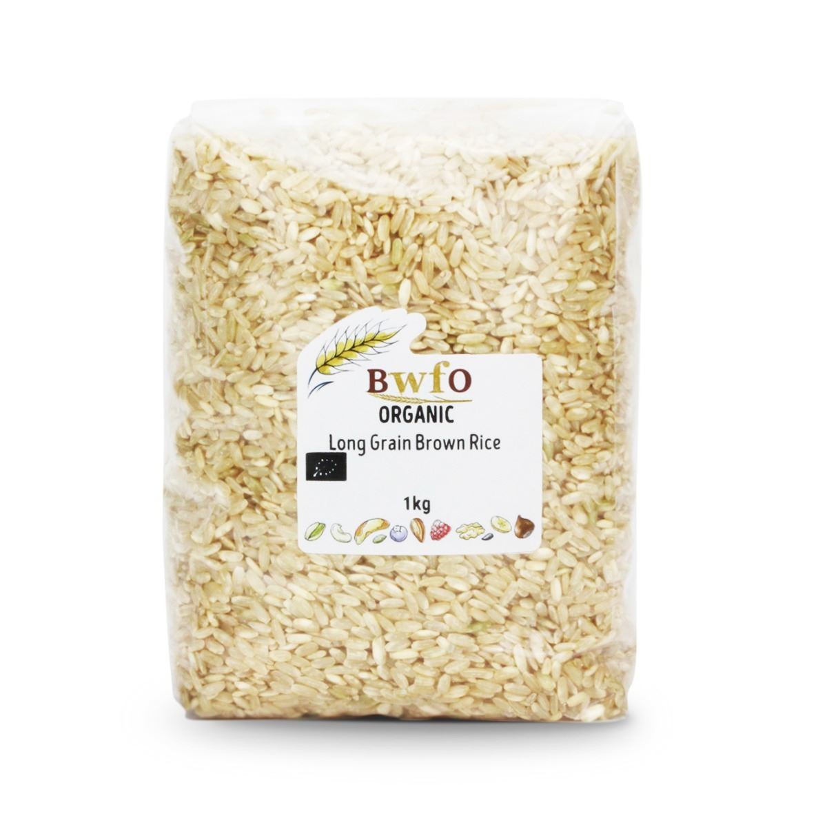 Organic Long Grain Brown Rice 1kg | BWFO | Free UK Mainland P&P