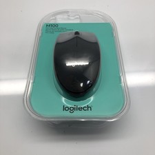 Logitech - M100 Wired Optical Ambidextrous PC Mouse - new