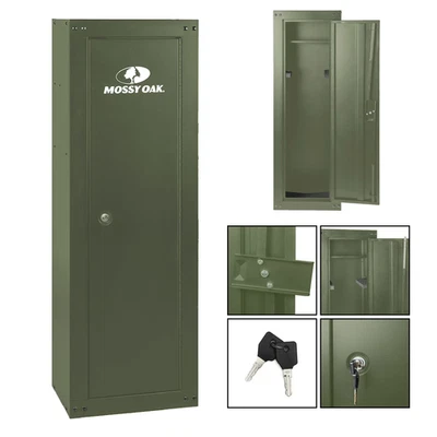 GREAT STAR Mossy Oak 8 Gun Security Cabinet with Key Lock and Barrel Rests, Green
