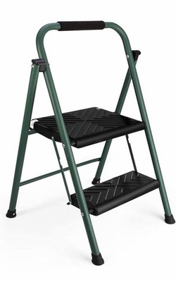 2 Step Ladder Folding Step Stool for Adults With Wide Anti-Slip Pedal 400LB