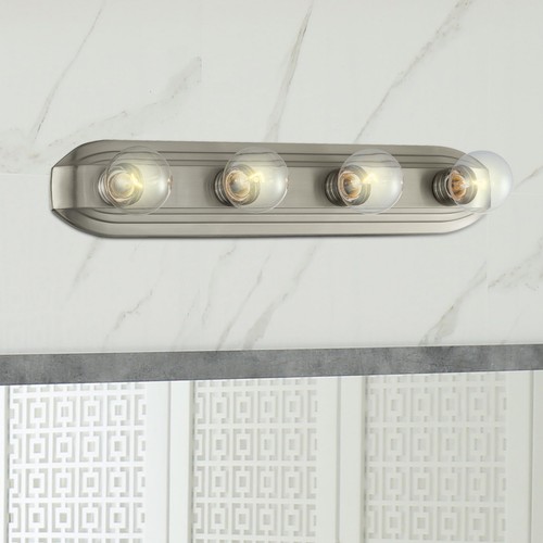 6614-BN Melrose Bathroom Vanity Light Fixture, 4, Brushed Nickel - Picture 4 of 6