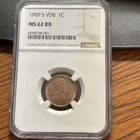 1909-S VDB Lincoln Wheat Cent Penny, NGC MS 62 RB, Rare Coin!
