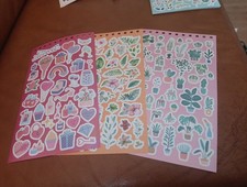 3X STICKERS FOR SCRAPBOOKING/JOURNALS 24x14 CM ST477 /FLOWERS/Love