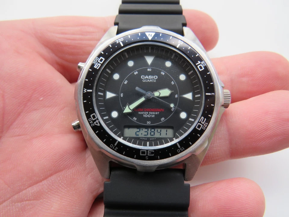 复古卡西欧 "Arnie" 男士手表 2701 AMW-320R Ana digi 潜水员 — 第 4/4 张图片