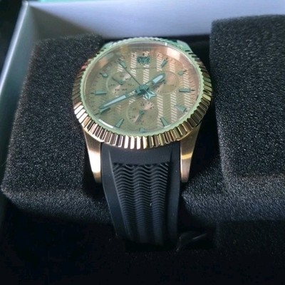 TM-719033 TechnoMarine Sea Dream Gold Dial Black Band Unisex 38mm