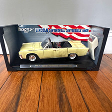 Ricko 118 1963 Lincoln Continental Convertible Yellow Diecast W Stand Ricko 118 1963 Lincoln Continental Convertible Yellow Diecast W Stand