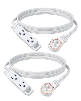 DEWENWILS 6FT 360° Rotating Flat Plug Extension Cord/Wire, 16AWG Multi 3 Outlet