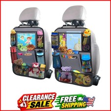 Backseat Car Organizer w/ 10 Storage Pockets 11" Tablet Holder, 2 PCS Gray