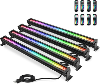 #ad #ad 144W RGBW LED Wall Washer Light 4Pack w RF Remote Dimmable 120V for Weddings $568.00