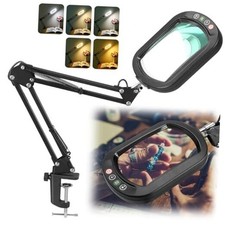 Rectangle Magnifying Glass with Light, 5 Color Modes Stepless 10X Black