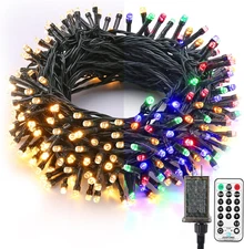 Christmas Lights, 65.67Ft 200 LED Color Changing Tree Lights 11-Function Warm Wh