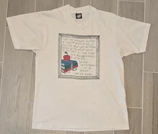 Vintage Single-Stitch Shirt School Teacher Large White USA Screen Stars Best 