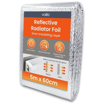 60cm x 5m Radiator Heat Reflective Insulating Foil Energy Saving ...