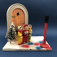 1949 Noma Glolight Wind Up Musical Carolers Christmas Decoration /b