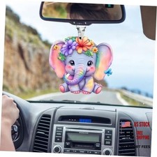 Car Mirror Hanging Accessories - Car Swinging Ornament Cute Colorful Elephant