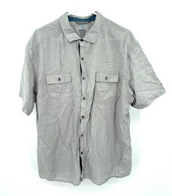 Kuhl XXL Shirt Thrive Button Up SS Lightweight Breathable Light Gray