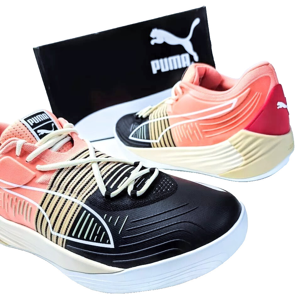 Puma US 14 Men's Black Peach Tan Red White Basketball Fusion Nitro 195514 10 NIB