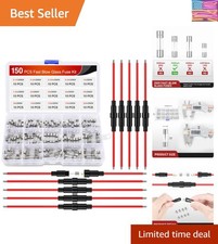 150PCS Fast Blow Glass Fuses with 10PCS 5x20mm Inline Holder Screw Type16AWG ...