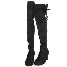 Top Moda Over The Knee Suede Boots Size 10 NWOB Low Block Heel Round Pointed Toe
