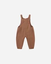 Rylee + Cru Linen Cotton Overalls Brown Fall Layering Kids 3-6 Months